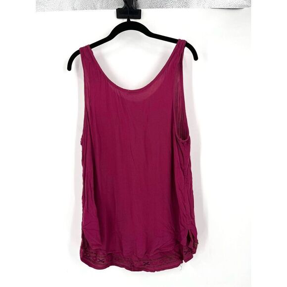 Maurice’s beaded embellished purple tank top size 1 Large wine burgundy - Picture 5 of 7